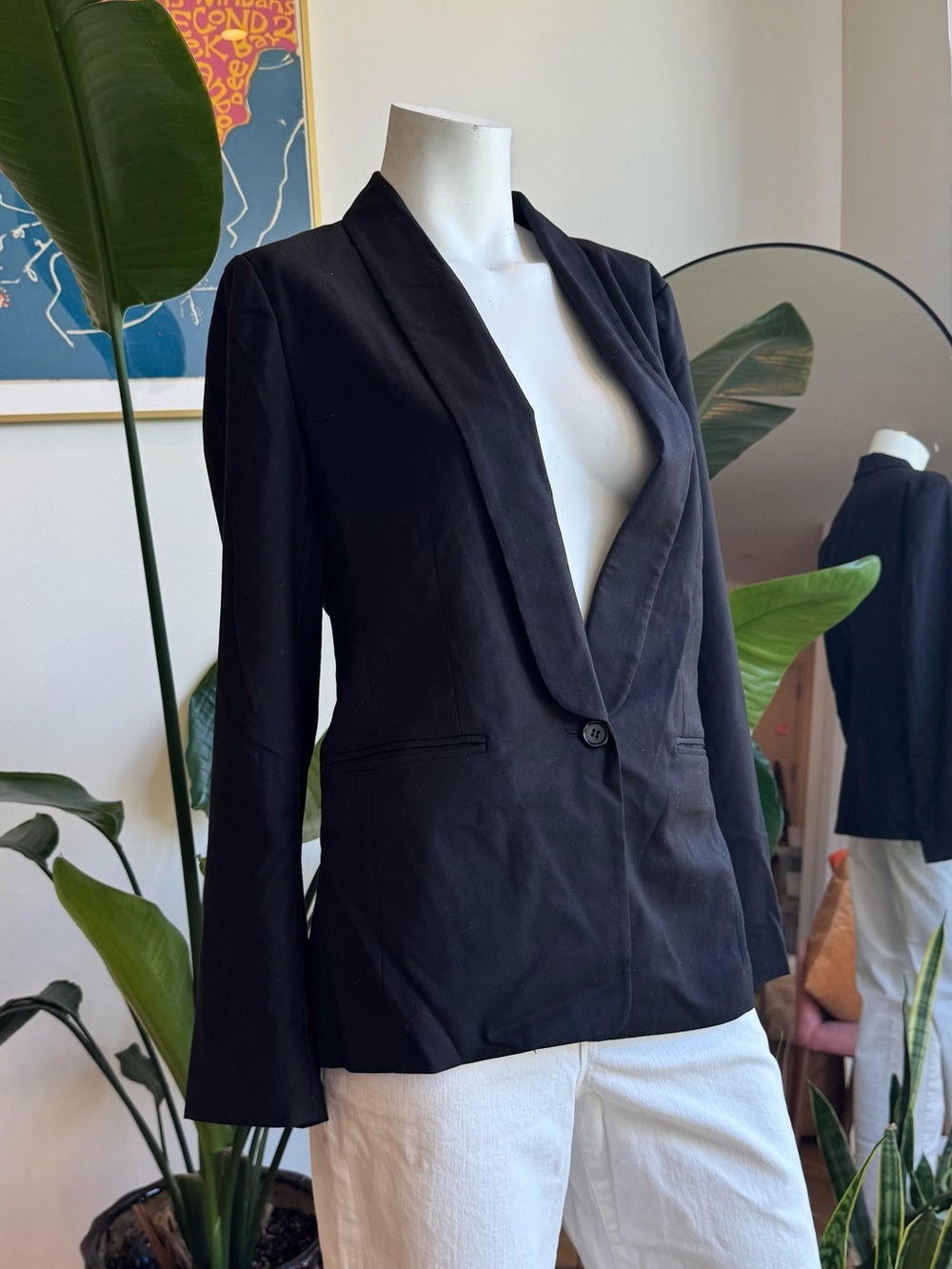 Wildfang Black Single-Button Shawl-Lapel Blazer